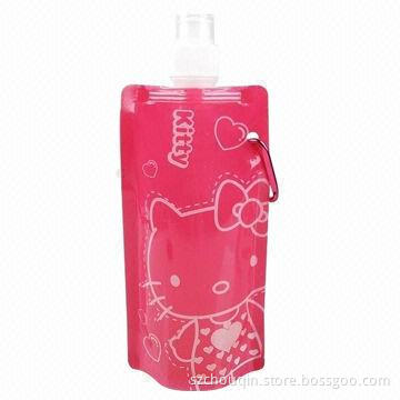 Standing Folding Water Bottles, Customized Bags Accepted